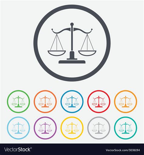 Scales Of Justice Sign Icon Court Law Symbol Vector Image
