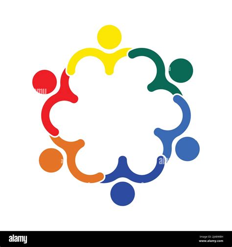 Meeting Teamwork Room People Logogroup Of Six Persons In Circlevector