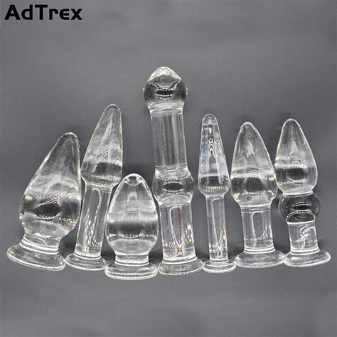 7 size glass anal dildo butt plug anal beads erotic sex toy for women adult products for couples