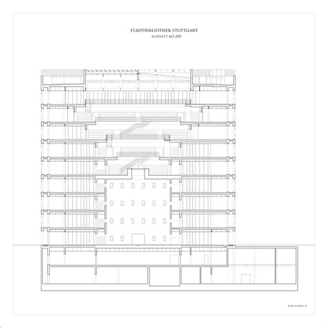 With this in mind, the architects chose to physically express the importance of this cultural center by giving the building a grand physical. Gallery of Stuttgart City Library / Yi Architects - 7