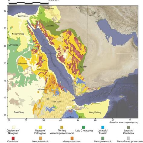 Simplified Geological Map Of The Gulf Of Adenred Sea