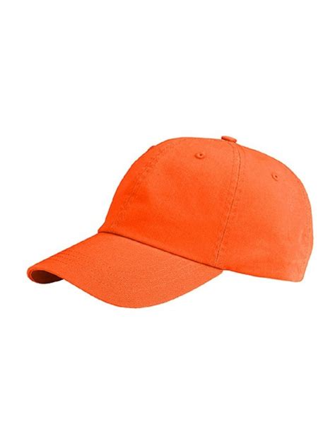Unisex Low Profile Dyed Cotton Twill Cap Velcro Closure Orange