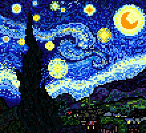 The Starry Night Pixel Art