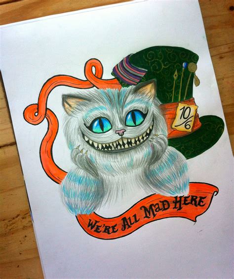 ***we re all mad here*** alice in wonderland quote this tattoo measure approx. "We're All Mad Here" Tattoo design on Behance