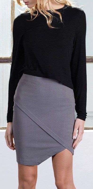 soft angled pencil skirt made from sustainable stretch fabric look fashion fashion beauty