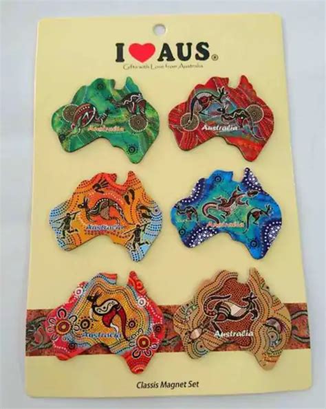 24pc Australia Souvenir Fridge Magnets Australian Map Assorted Design
