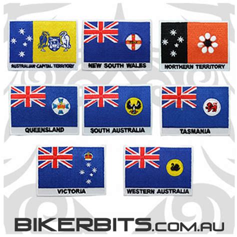 Australian States Flags Set Patches Biker Bits Australia