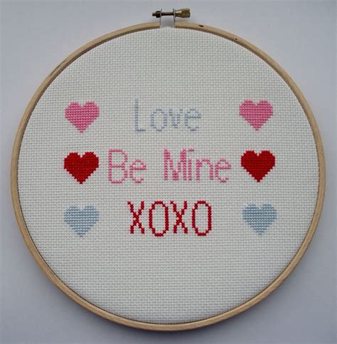 valentine s day cross stitch pattern love cross stitch etsy
