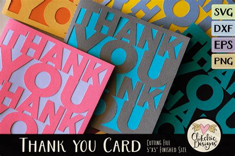 Thank You Card Svg Thanks Card Cutting File Dxf Png Eps