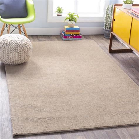 Surya Mystique 10 X 10 Taupe Square Indoor Solid Handcrafted Area Rug