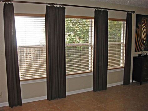 Drapery Panels With Rod Long Curtain Rods Extra Long Curtain Rods