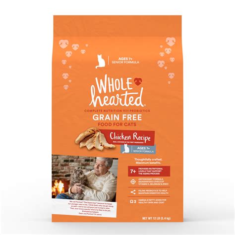 The best senior cat food for older cats are… 1. WholeHearted Grain Free Senior Chicken Recipe Dry Cat Food ...