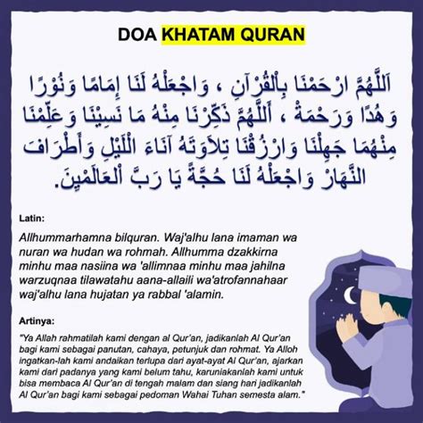 Doa Khatam Alquran Arab Latin Dan Artinya Penulis Cilik