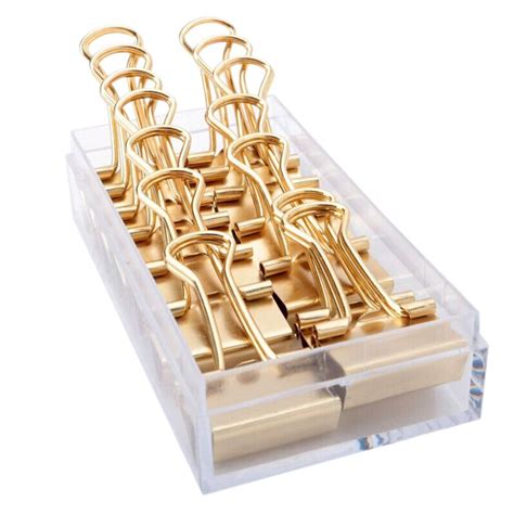 Gold Binder Clips Dovetail Metal Clip Storage Products Metal Binder