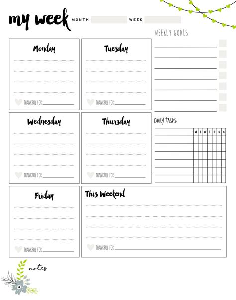 Printable Weekly Planner Pinterest - Get Organised With This Free ...
