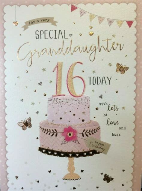 Granddaughter Happy 16th Birthday Card Cake Design For Sale Online Ebay