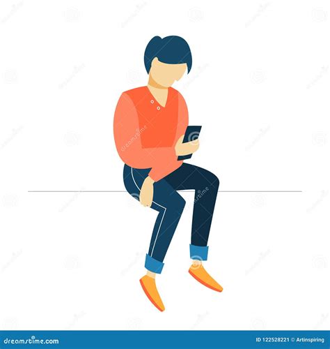 Boy Chatting On The Mobile Phone Stock Vector Illustration Of Online