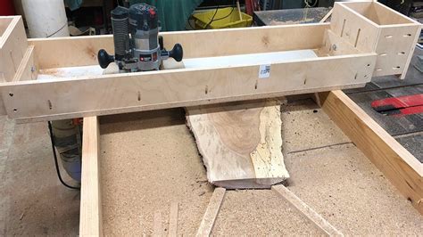 I make a pass with the router, then move the sled 1/2. Big Slab Flattening Jig / Router Leveling Sled - YouTube