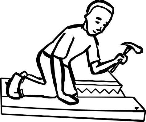 Boy Nail Carpenter Coloring Page | Wecoloringpage.com