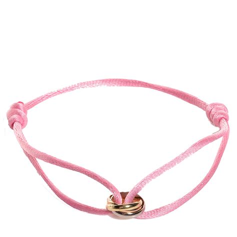 CARTIER 18K Pink Yellow White Gold Trinity Adjustable Cord Bracelet
