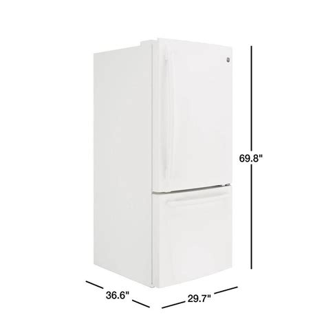 Ge 21 Cu Ft Bottom Freezer Refrigerator In White Energy Star