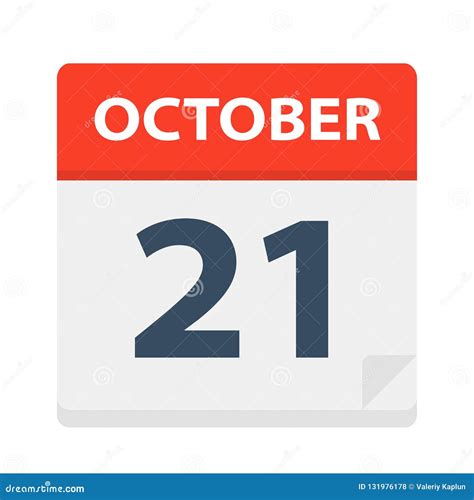 October 21 Calendar Icon Stock Illustration Illustration Of Leaf