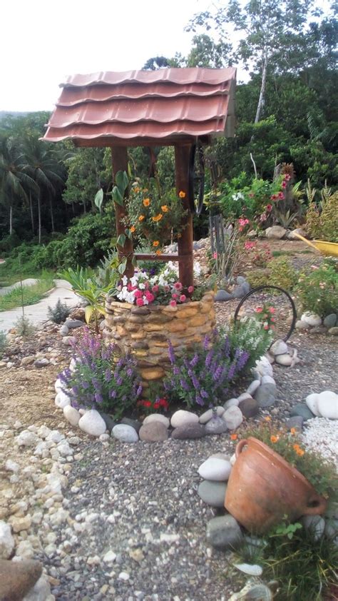 Wishing Well Made From Sea Stones And Cement Outdoor Decor Wishing