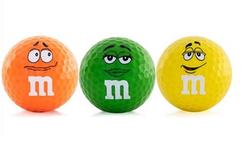 Mandms World Golf Ball Set Of 3 Orange Green Yellow New I Love