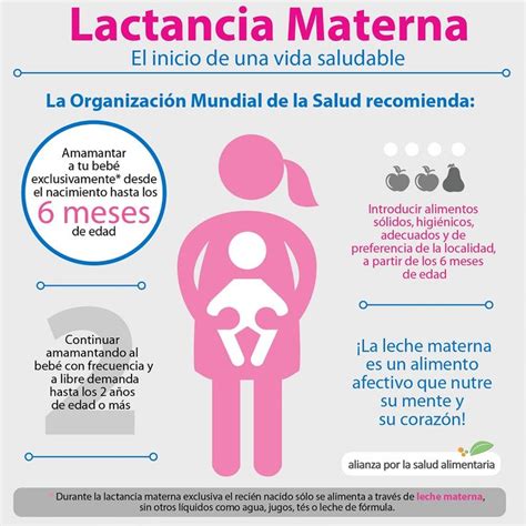 Lactancia exclusiva a partir del nacimiento durante los primeros 6 meses de vida, y que continúen con la lactancia materna junto con alimentos complementarios adecuados hasta los 2 años de vida y posteriormente. Son Pisà salut: La lactancia materna