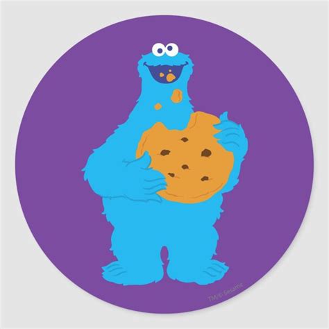 Cookie Monster Graphic Classic Round Sticker Zazzle Monster Cookies