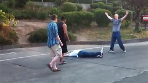 drunk bully gets knocked out with one punch after hassling man to fight him sick chirpse