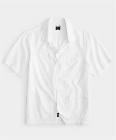 Todd Snyder Italian Beach Cloth Guayabera Shirt In White For Men Lyst Uk