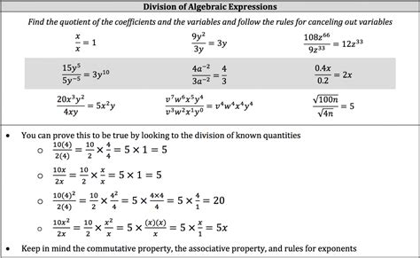 Isee Math Review Operations On Algebraic Expressions Piqosity