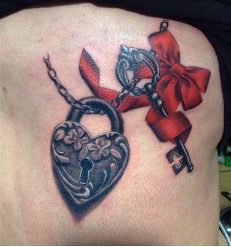 Jpmtattoos Heart Key Lock Chain Ribbon Tattoo Trendy Tattoos