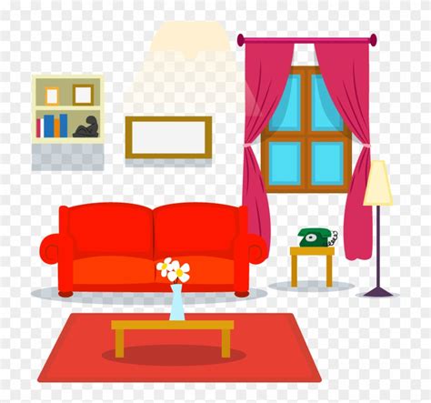 Table Living Room Couch Cartoon Living Room Png Free Transparent