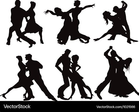 Silhouettes Of The Ballroom Dancers Royalty Free Vector