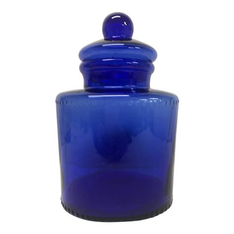 Blenko Cobalt Blue Glass Jar With Lid In 2020 Glass Jars With Lids Glass Apothecary Jars