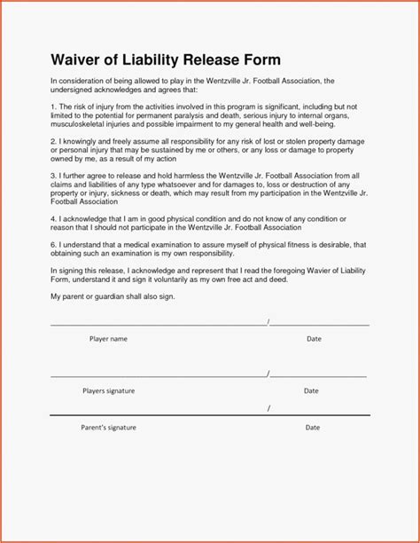 Release Of Liability Letter Template Examples Letter Template Collection