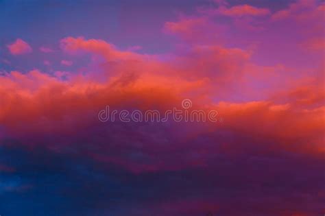 Beautiful Colorful Dramatic Sky At Sunset Cumulus Clouds In The