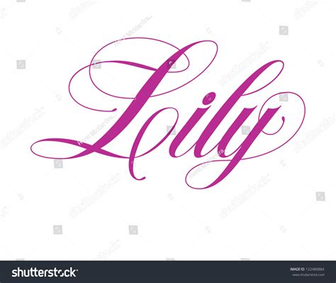 Girls Name Elegant Vector Lettering Series Lily 122480884