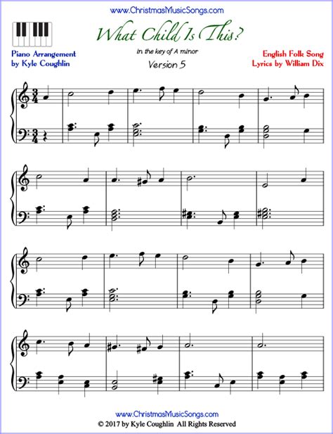 What Child Is This Piano Sheet Music Free Easy Christmas Piano Sheet