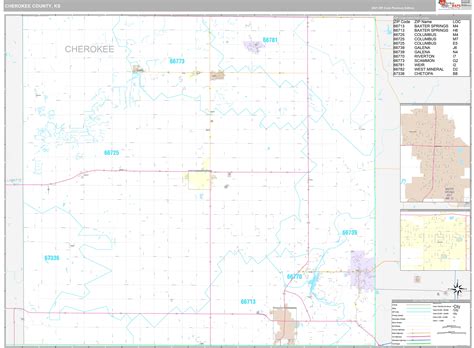 Cherokee County, KS Wall Map Premium Style by MarketMAPS - MapSales.com