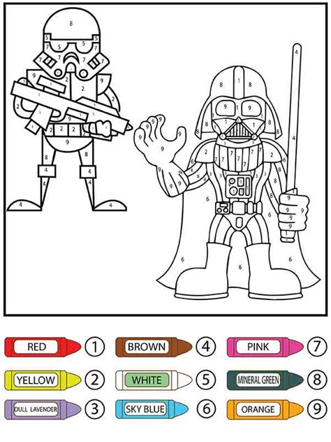 Star Wars Small Darth Vader And Stormtrooper Color By Number Färbung