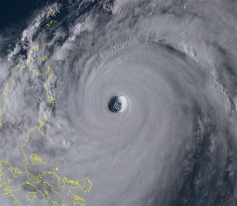 Extremely Powerful Super Typhoon Mangkhut Nearing Luzon Philippines