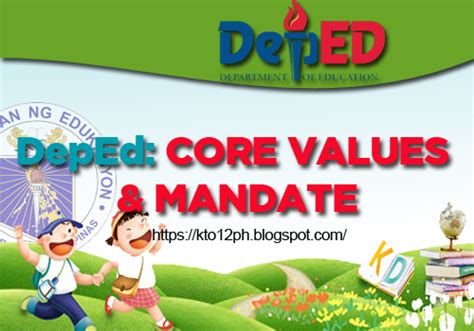 Deped Core Values And Mandate K 12 General Info And Curriculum Guide