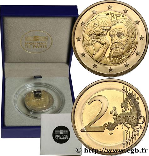 France Belle Épreuve 2 Euro Auguste Rodin 2017 Pessac Feu569487 Монеты