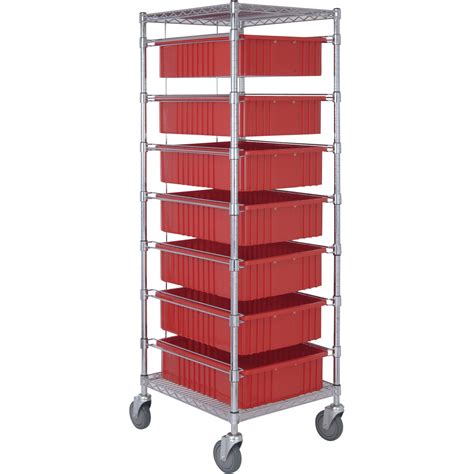 Quantum Storage Bin Cart With Dividable Grids — 24inl X 21inw X 69in