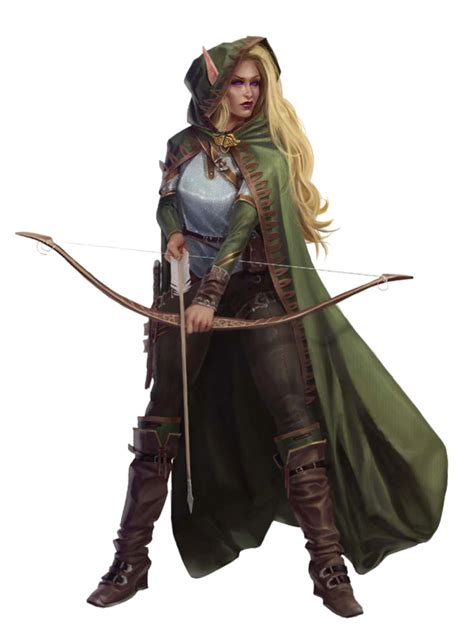 female elf archer fighter or ranger pathfinder pfrpg dnd dandd 3 5 5e 5th ed d20 fantasy