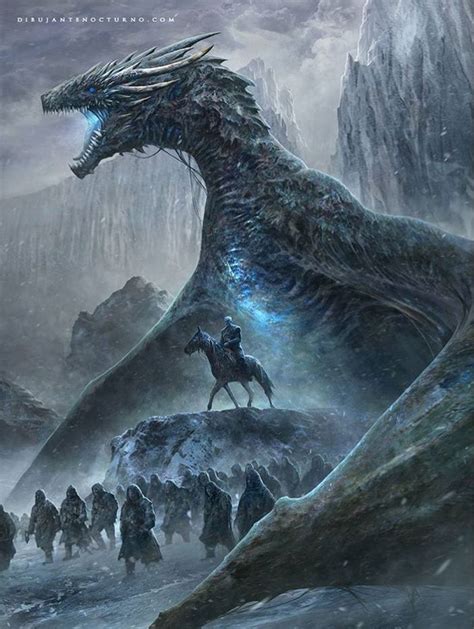 The Night King And Undead Viserion Game Of Thrones Illustration