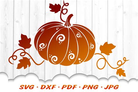 Fancy Fall Pumpkin Svg Dxf Cut Files Illustrations Design